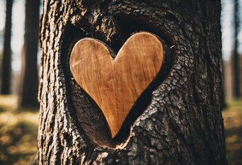 A close-up of a heart carved into a tree trunk with initials engraved inside