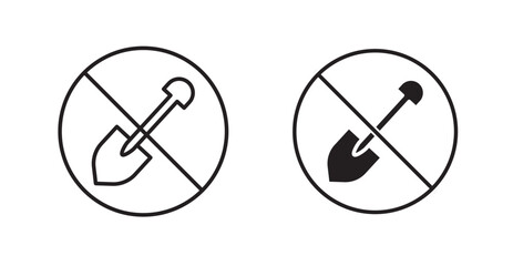 No digging sign graphics vectors designs
