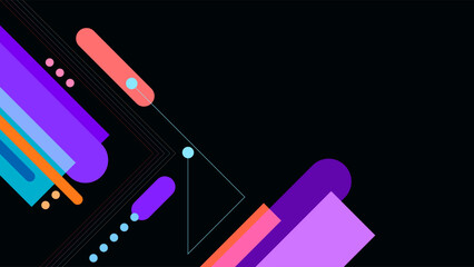 ABSTRACT DARK BACKGROUND WITH GEOMETRIC SHAPES FLAT COLOR DESIGN VECTOR TEMPLATE FOR WALLPAPER, COVER DESIGN