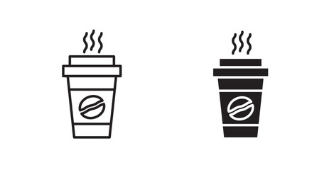 Hot coffee cup icons graphics vectors designs