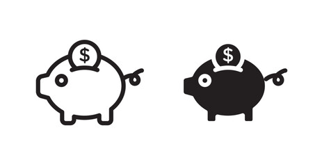 Piggy bank icons graphics vectors designs
