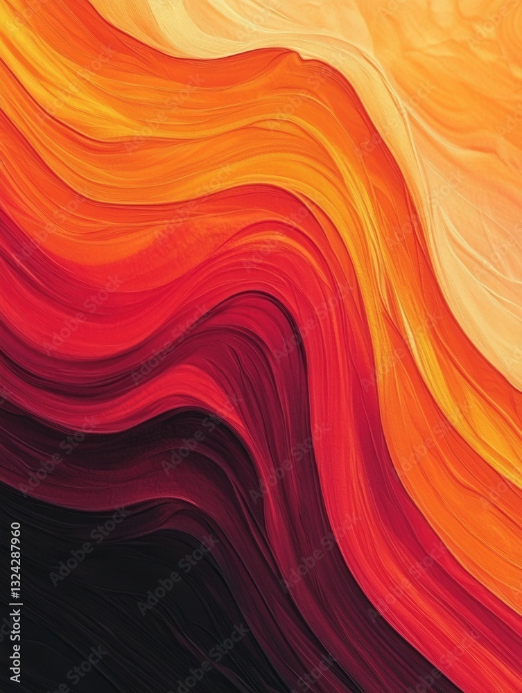 Fototapete dynamic abstract background with energetic waves in red and orange hues designed for visual impact a