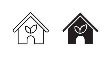 Eco house icons graphics vectors designs