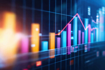 Naklejka premium Colorful graph visualization showing data trends and analysis for financial insights.