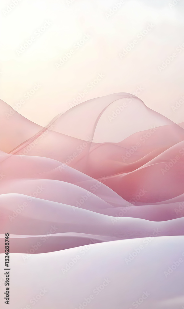 Poster delicate waves of soft translucent material creating a flowing and elegant background image