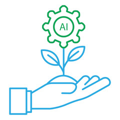 Revenue Growth Ai Automation Vector Icon design