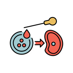 Cultured cells  color line icon for digital and print projects.