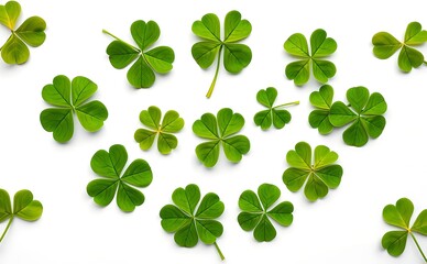 green clover heart on watercolor paper background