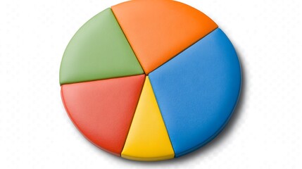 Fototapeta premium A colorful pie chart illustration showcasing segmented portions with colors