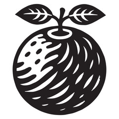 Orange Vector art illustration with leaves