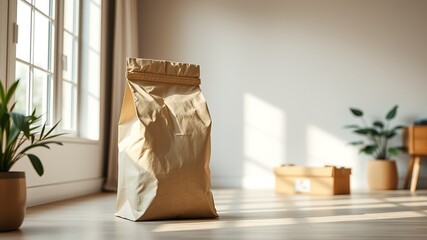 Fototapeta premium Home Coffee Delivery: Unboxing a Subscription Bag