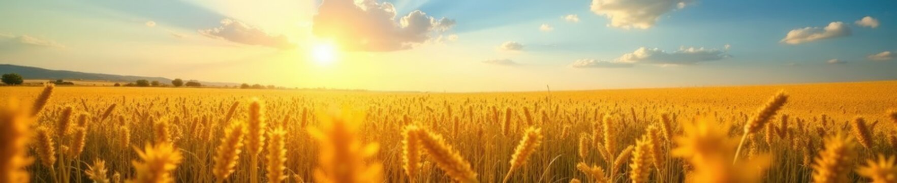 Fiore di grano ampi e aperti a maggiore luce solare, grano, cielo