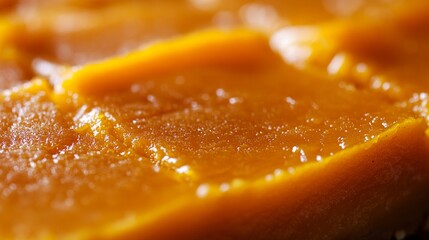 Macro photography. Close-up of pumpkin puree texture