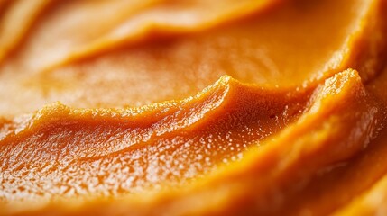 Macro photography. Close-up of pumpkin puree texture