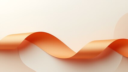 Abstract orange ribbon flowing over a neutral background, symbolic of health awareness.
