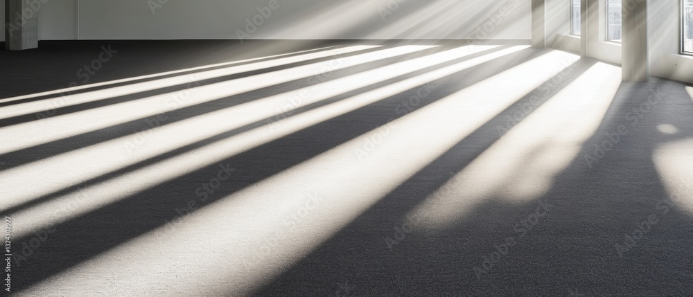 Aufkleber minimalist corporate innovation dynamic light projection on modern gray carpet - architectural visua