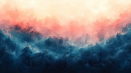 Naklejka premium Abstract Art of Faded Pastel Watercolor Strokes Blending into a Dreamy Atmospheric Composition