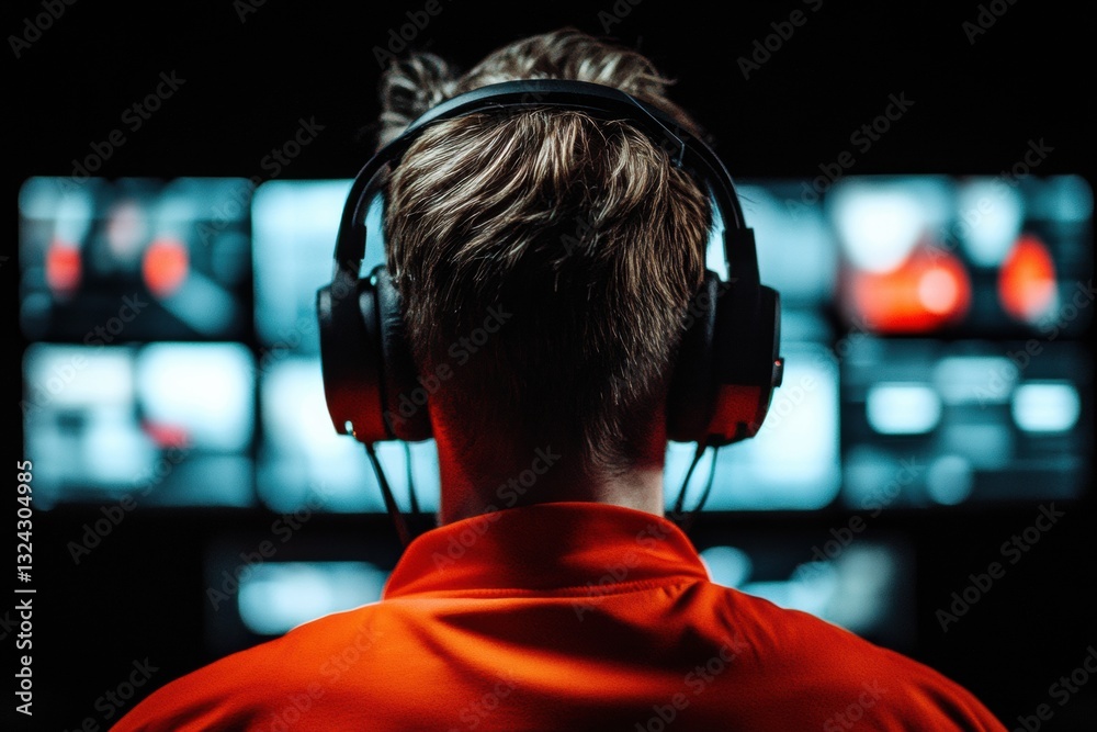 Poster Hyper-Focused Cybersecurity Professional Immersive Digital Surveillance Operations with High-Performance Technology and Next-Gen Monitoring Expertise
