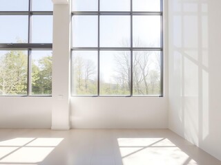 Fototapeta premium Natural Light & Shadow Minimalist Interior
