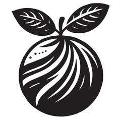 Orange Vector art illustration with leaves