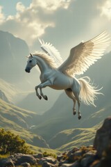 Fototapeta premium caballo volando con alas 