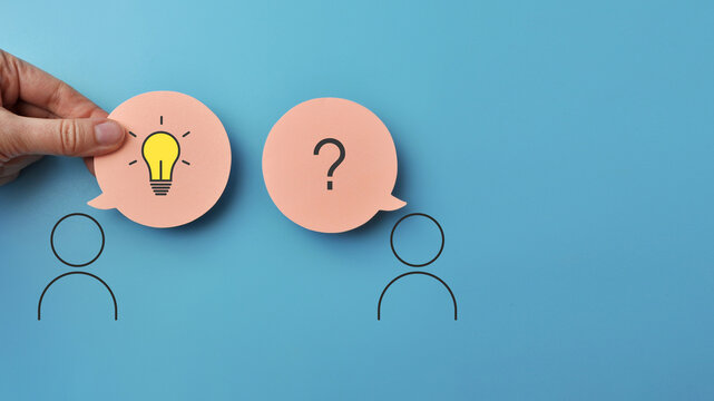 A dialogue between two people. Questions and answers in the conversation