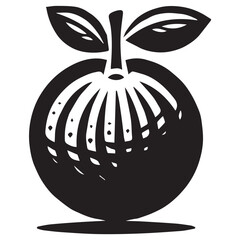 Orange Vector art illustration with leaves