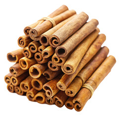 cinnamon sticks on white background