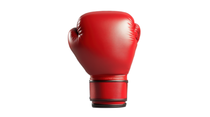 A red boxing glove show  in the front view isolated on white background