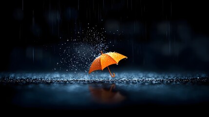 Ethereal Raindrops Softly Kissing a Contemplative Black Plane   Shimmering Water Against a Sleek Midnight Backdrop Mesmerizing Interplay of Light and Shadow