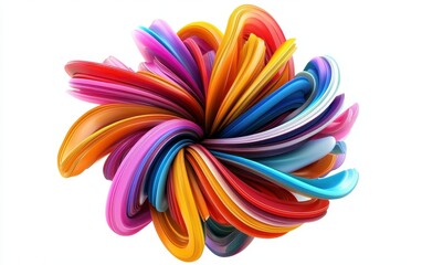 Naklejka premium Hyper-detailed dreamlike explosion of swirling colors, isolated on clear white background