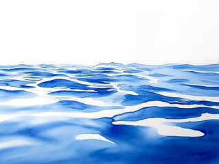 Abstract watercolor art depicting a serene ocean surface texture