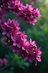 Obraz premium Branches covered in dark purple flowers of Erythrina fusca tree, foliage, flowering plant, blooming branches