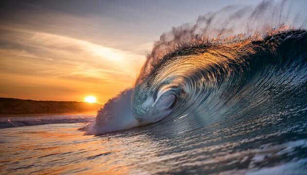 wave crests and begins to break along the coastline