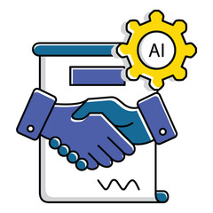 Legal Ai Automation Agreement Paperwork vector Icon Design
