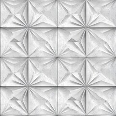 Abstract backdrop featuring a white background with a geometric diamond pattern composed of textured concrete shapes, ideal for design SEAMLESS PATTERN