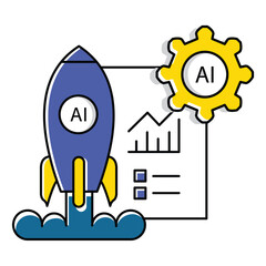 Innovative Ai Automation Business Startup Concept Vector Icon design