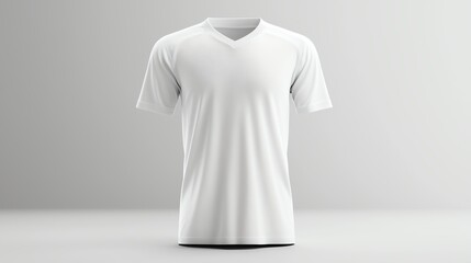 White soccer jersey mockup with non-design on front, clean and minimal presentation