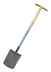 3D Rendering Shovel on White