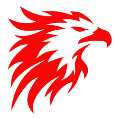 Eagle with wings spread wide, featuring a sharp and fierce design, symbolizing strength, power, and determination.  Generative by Ai