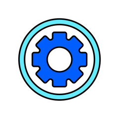 Icon a gear, isolated against a clean background.