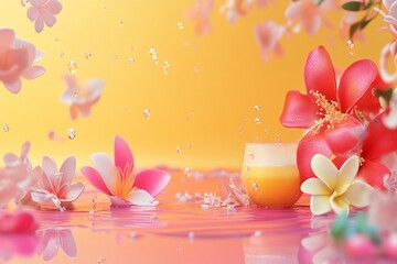 tropical spa drink with flowers