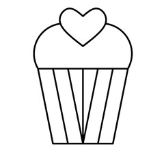 cupcake love icon vector simple design illustration/ sweet valentine element