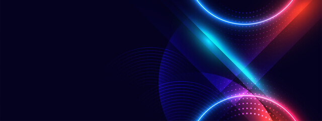Futuristic neon abstract background with glowing light effects. Vector ilustration. 