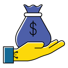 AI Coin Purse Wealth Management Vector Icon Design