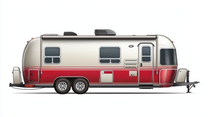 Retro Campervan, Side View, Studio Shot