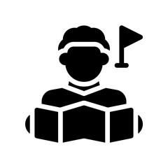 travel guide glyph icon