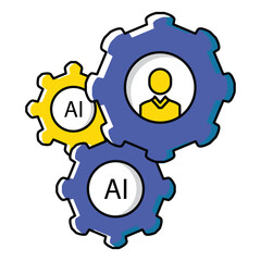 Strategic Business Ai Management Vector Icon design