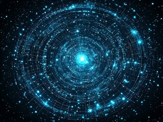 Obraz premium Cosmic Data Stream for Digital Galaxy.