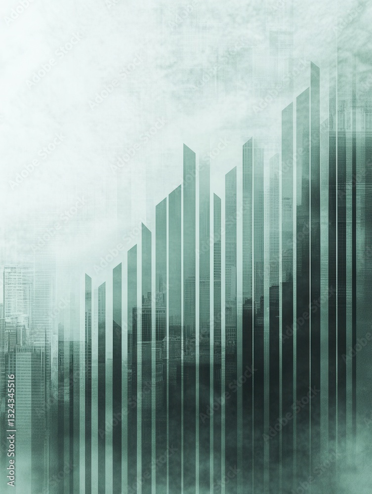 Leinwandbilder Abstract financial charts in muted tones create a data-driven aesthetic suitable for presentations in business environments